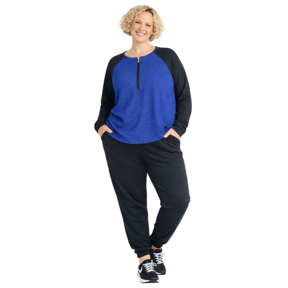 Lauren Ralph Lauren Blue and Black Long Sleeve Pullover
